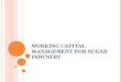Working Capital Management for Sugar Industry