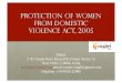 Protection of women from domestic violence act 2005