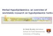 Hypocholesterolaemic Herbs - Rafe Bundy