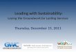 Leading With Sustainability Webinar - December 15, 2011