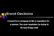 Brand Decisions
