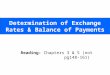Determination of Exchange Rates & Balance of Payments