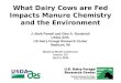 What We Feed Dairy Cattle Impacts Manure Chemistry and the Environment