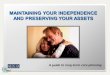 Managing your Independence and Preserving your Assets
