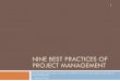 Nine best practices of project management