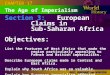 Lesson three - Imperialism in East, West, and South Africa