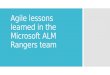 Agile lessons learned in the Microsoft ALM Rangers