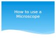 How to use a microscope