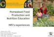 Homestead food production and nutrition education: HKI's experiences