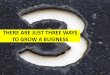 There are just three ways to grow a business