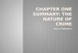 Chapter 1 Summary - The Nature of Crime