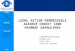 Legal action agaisnt credit card defaulters