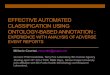 Biocuration 2014 - Effective automated classification of adverse events using ontology-based annotations