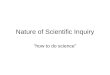 Nature Of Scientific Inquiry