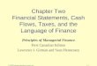 Financial Statements, Cash Flows, Taxes, and the Language of Finance