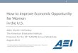 How to improve economic opportunity for women in the US