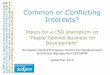 Common or conflicting interests: Inputs for a CSO brainstorm on  "People Centred Business for  Development"