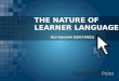 The nature of learners language