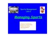 Unit 1  Managing Sports