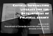 IFLA Information Literacy Satellite Limerick - Critical Pedagogy for the Development of Political Agency