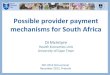 Possible provider payment mechanisms for South Africa
