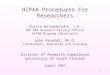 HIPAA Procedures for USF Researchers (PowerPoint slides)