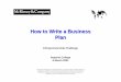How to Write a Business Plan - Presentation - Mckinsey