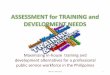 Training and development needs assessment, public sector, Philippines