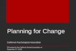 Planning for Governance Change