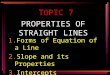 Properties of straight lines