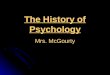 History of Psychology McGourty