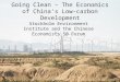 Going Clean – The Economics of China’s Low-carbon
