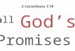 All God's Promises  - Week 1