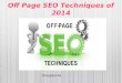 Off Page SEO Techniques of 2014