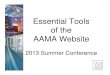 Essential Tools of the AAMA Website