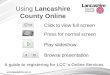 Using Lancashire County Online