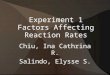 Factors Affecting Reaction Rate