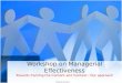Workshop on managerial effectiveness