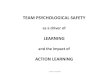How does action learning impact team psychological safety
