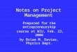 Notes on Project Management