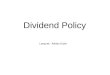 Lesson 09 Dividend Policy