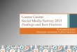 Presented at NACE Conference 2014: Nationwide Career Center Social Media Survey 2013: Findings and Best Practices by Eva Kubu, Princeton University