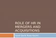 Role of hr in mergers and acquisitions