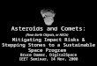 Bruce Damer's talk on Asteroids and Comets: Mitigating Impact Risks & Stepping Stones to a Sustainable Space Program (IEET workshop, 2008)