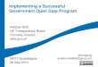 Implementing a successful Open Government Data programme