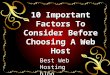 10 important factors to consider before choosing a web host