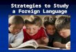 Strategies To Study A Foreign Language