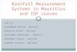 Rainfall Measurement Systems in Mauritius and IDF Curves