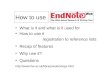 How to use Endnote Web