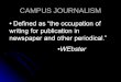 Intro to Mass Comm With Campus Journalism
